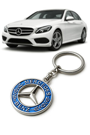 Mercedes-Benz Logolu Metal Araç Anahtarlık, Çift Yönlü