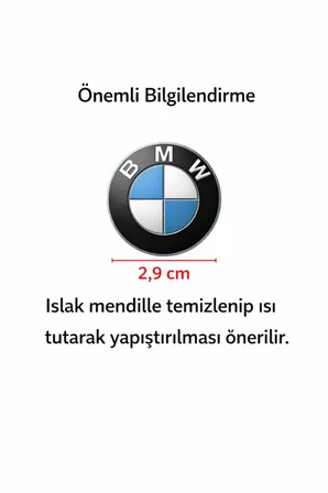 Bmw Uyumlu Joystick Konsol Sticker Arma Logo 2,9 Mm 2.9 CM 1 ADET SİYAH RENK