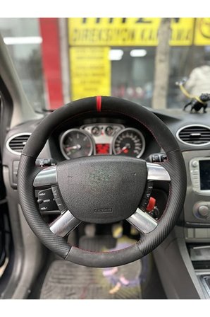 Ford Focus 2.5 Araca Özel Direksiyon Kılıfı (DERİSİ sökülüp Yapılması Gerekiyor) KIRMIZI YÜZÜKLÜ