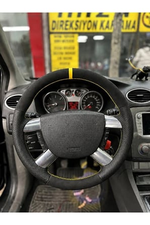 Ford Focus 2.5 Araca Özel Direksiyon Kılıfı (DERİSİ sökülüp Yapılması Gerekiyor) SARI YÜZÜKLÜ