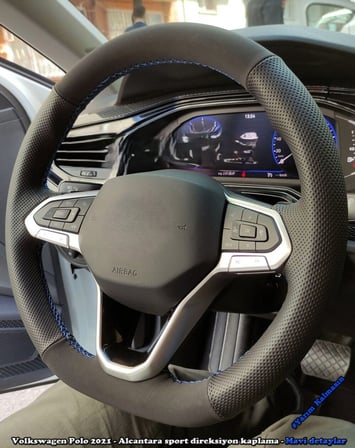 Volkswagen Golf 8 Caddy 2022-2026 Araca Özgü Direksiyon Kılıfı F1 OLAN DİREKSİYONLARA UYGUNDUR