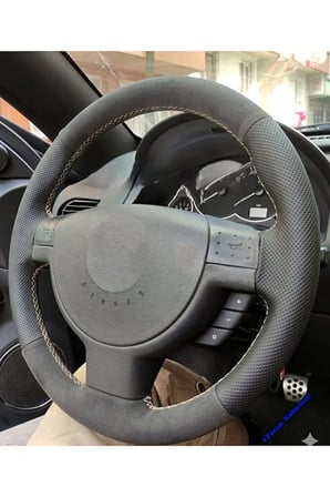 OPEL CORSA C COMBO ARACA ÖZEL DİREKSİYON KILIFI GRİ İPLİ