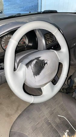 Hyundai Accent Admira Araca Özel Direksiyon Kılıfı DERİ NOKTALI DÜZ GRİ