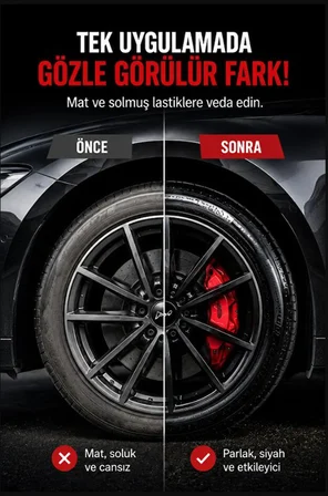 Lastik Parlatıcı Sprey 500 ml – Islak Görünüm, Kalıcı Parlaklık, Lastik Bakım Ultra Black 1 ADET
