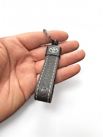 Toyota Uyumlu Deri Anahtarlık Kahverengi Araç Anahtar Aksesuarı SİYAH 1 ADET