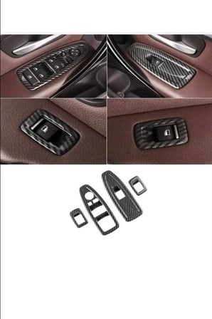 BMW 3ve5 Serisi F10 F30 F32 F34 F36 F18 2011-2017 Cam Düğmesi Paneli Karbon Seti 4 Parça