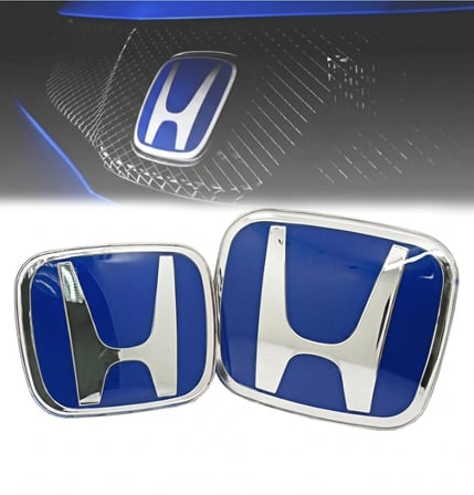 Honda Civic FC5 2016-2021 Ön Ve Arka Panjur Direksiyon Logosu MAVİ İTHAL ÜRÜN 3 PARÇA