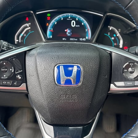 Honda Civic FC5 2016-2021 Ön Ve Arka Panjur Direksiyon Logosu MAVİ İTHAL ÜRÜN 3 PARÇA