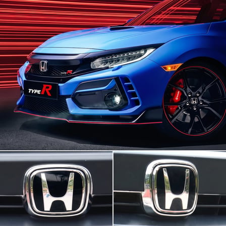 Honda Civic FC5 2016-2021 Ön Ve Arka Panjur Direksiyon Logosu SİYAH İTHAL ÜRÜN 3 PARÇA