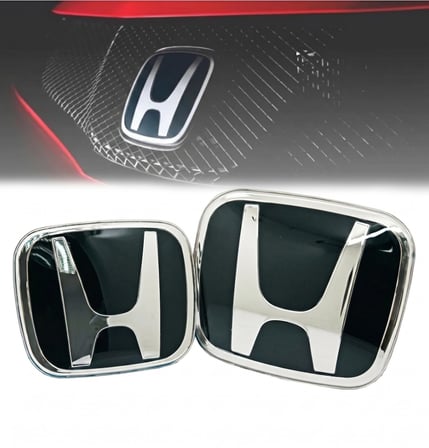 Honda Civic FC5 2016-2021 Ön Ve Arka Panjur Direksiyon Logosu SİYAH İTHAL ÜRÜN 3 PARÇA