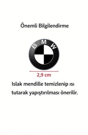 Bmw Uyumlu Joystick Konsol Sticker Arma Logo 29 Mm 2.9 CM SİYAH BEYAZ 1 ADET