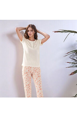 Kadın Giyim Kısa Kollu İkili Pijama Takımı LL.AR01.NE00.TT10
