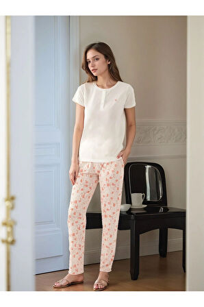 Kadın Giyim Kısa Kollu İkili Pijama Takımı LL.AR01.NE00.TT10