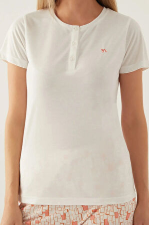 Kadın Giyim Kısa Kollu İkili Pijama Takımı LL.AR01.NE00.TT10