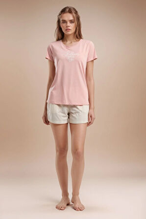 Kadın Giyim T-Shirt & Şort İkili Pijama Takımı Set LL.AR01.NE00.TT02