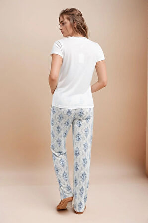 Kadın Giyim Beş Düğmeli Kısa Kollu & Alt Hamile Pijama Takımı LL.AR01.NE00.TT06