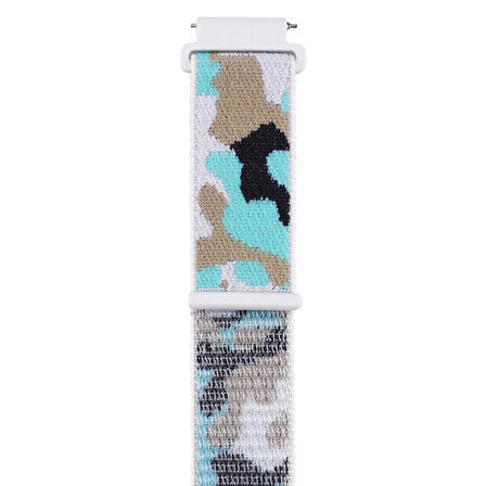 Gpack Samsung Galaxy Watch 4 44mm Kordon Cırtcırt Asker Desenli Kumaş Ayarlanabilir 