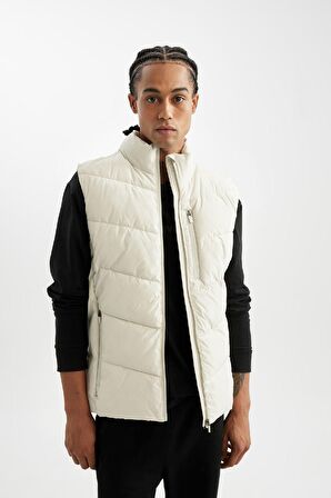 DeFactoFit Su İtici Şişme Yelek Rüzgar Geçirmez Normal Kesim Dik Yaka Fermuarlı Cepli C6042AX24AUBG721