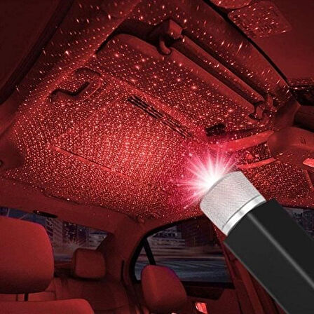 By Nevser® Kırmızı Ayak Altı Tavan Led Araç içi Aydınlatma Oto Araba İç Disko Ayarlanır USB Lamba Işık