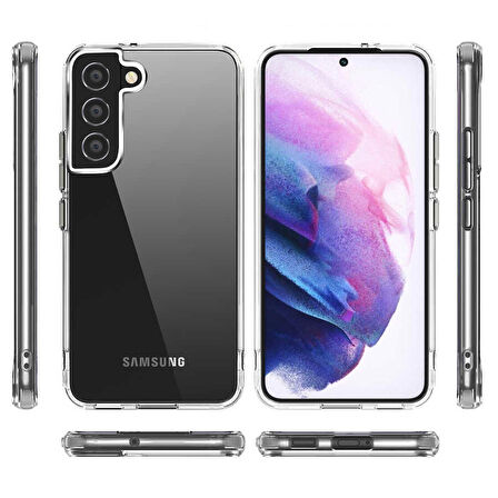 Smcase Samsung Galaxy S22 5G Kılıf Forst Hybrid Kristal Silikon  Nano Ekran Koruyucu