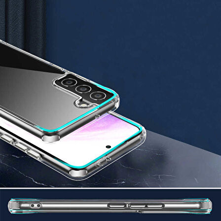 Smcase Samsung Galaxy S22 5G Kılıf Forst Hybrid Kristal Silikon  Nano Ekran Koruyucu