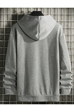 Erkek Gri Oversize Originals Baskılı Sweatshirt