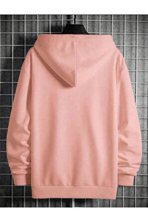 Erkek Pembe Oversize Originals Baskılı Sweatshirt