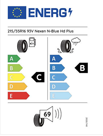 Nexen 215/55R16 93V N Blue Hd Plus C-B-69 Yaz Oto Lastiği (Üretim Yılı: 2024)