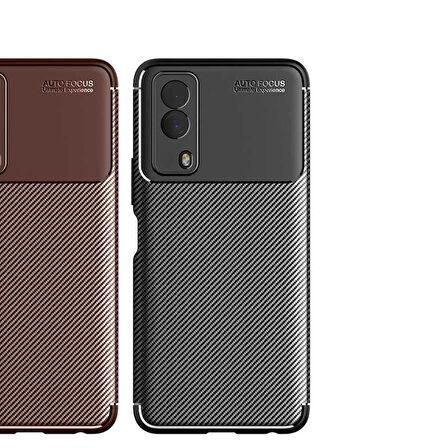 Smcase VİVO Y53s 4g Kılıf Kamera Korumalı Negro Karbon Silikon  Nano Ekran Koruyucu