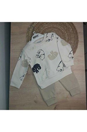 2'Lİ BEBEK ÇOCUK 2 İPLİK PANDA DESENLİ TAKIM