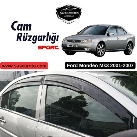 Ford Mondeo Mk3 2001-2007 Uyumlu Mugen Cam Rüzgarlığı Seti Piano Black 4'lü İthal