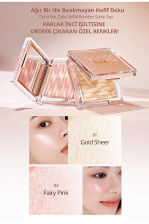 Mikro İnci Taneciklerle Yoğun Işıltı Sağlayan Highlighter Clio Prism Highlighter (01 Gold Sheer)