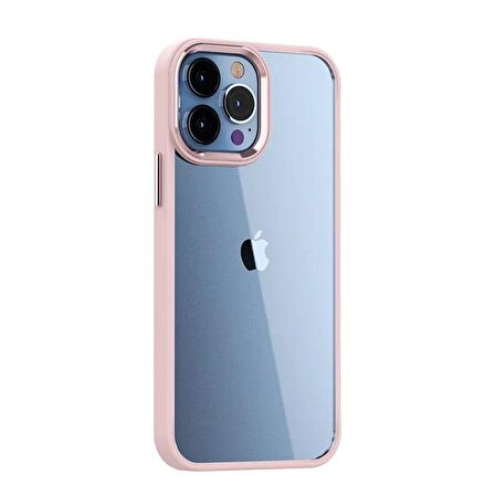 Smcase iPhone 13 Pro Kılıf Renkli Bumper Hybrid Krom Silikon
