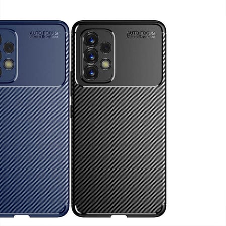 Smcase Samsung Galaxy A53 Kılıf Kamera Korumalı Negro Karbon Dokulu Silikon  Nano Ekran Koruyucu