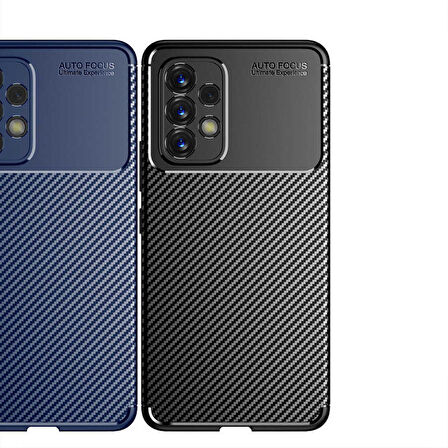 Smcase Samsung Galaxy A73 Kılıf Kamera Korumalı Negro Karbon Dokulu Silikon
