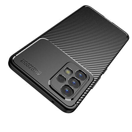 Smcase Samsung Galaxy A73 Kılıf Kamera Korumalı Negro Karbon Dokulu Silikon