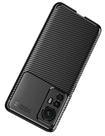 Smcase Xiaomi 12 Pro Kılıf Kamera Korumalı Negro Silikon