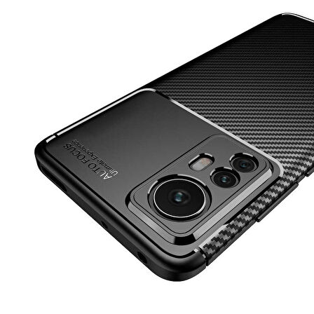 Smcase Xiaomi 12 Pro Kılıf Kamera Korumalı Negro Silikon