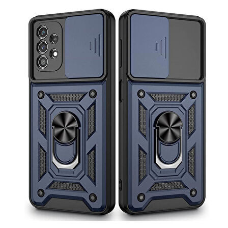 Gpack Samsung Galaxy A53 Kılıf Tank Aramid Sürgülü Vega YüzüklüNano 