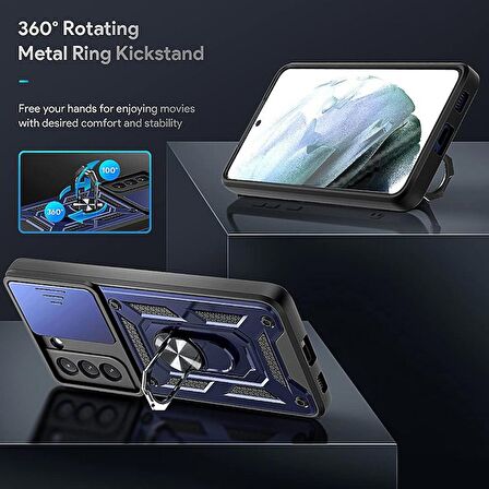 Gpack Samsung Galaxy S21 FE Kılıf Tank Aramid Sürgülü Vega YüzüklüNano 