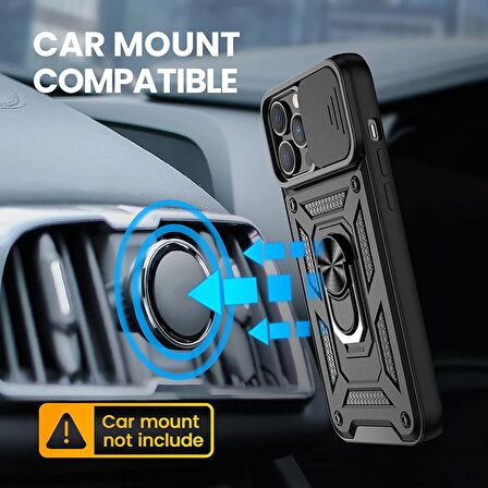 Gpack Apple iPhone 13 Pro Kılıf Tank Aramid Sürgülü Vega YüzüklüNano 