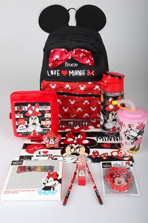 x Dekomus Lisanslı Minnie Mouse Kırtasiye Seti Love Collection Küçük Boy Anaokul Çantası,Matara,Beslenme Kabı,Çıtçıt Dosya Seti