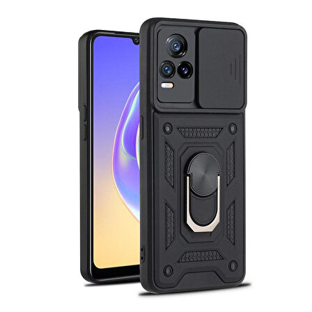 Gpack Vivo V21 Kılıf Tank Aramid Sürgülü Vega YüzüklüNano 
