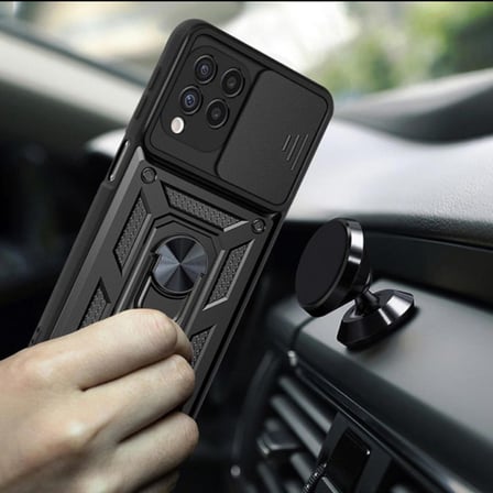 Gpack Samsung Galaxy A72 Kılıf Tank Aramid Sürgülü Vega YüzüklüNano 