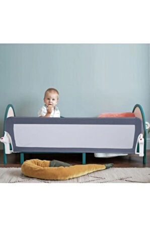 Babydoor Bebek Güvenlik Yatak Bariyeri 120 Cm Gri Fileli Katlanabilir