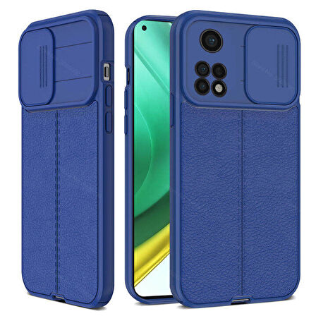 Smcase Xiaomi Mi10T Pro Kılıf Lensi Kamera Korumalı Deri Dokulu Silikon