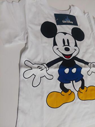 MODAVALS MICKEY NAKIŞLI LAZER KESİ DETAYLI ERKEK ÇOCUK KOT ŞORTLU TAKIM - MAVİ