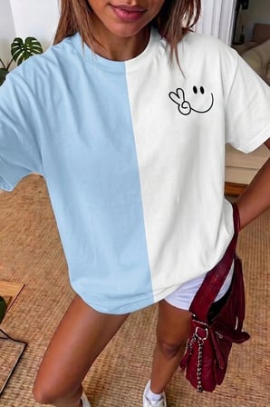 Unisex SMİLE'E Baskılı Tasarım Tshirt