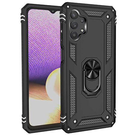 Smcase Samsung Galaxy A13 4G Kılıf Vega Yüzüklü Tank Kapak