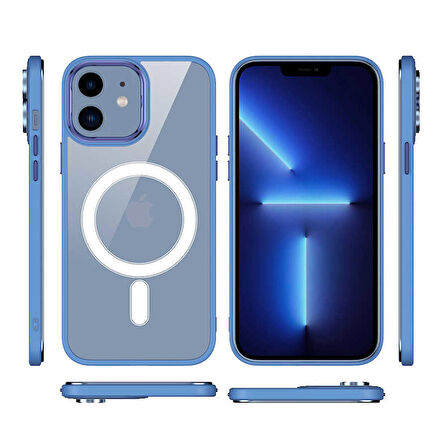 Gpack Apple iPhone 12 Kılıf Wireless Şarj Özellikli Buttom Magsafe Silikon Kapak